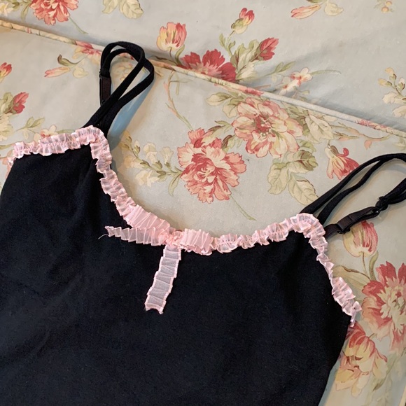 LARRIVO Emily Chemise Solid. Black. Size Small - Picture 3 of 10